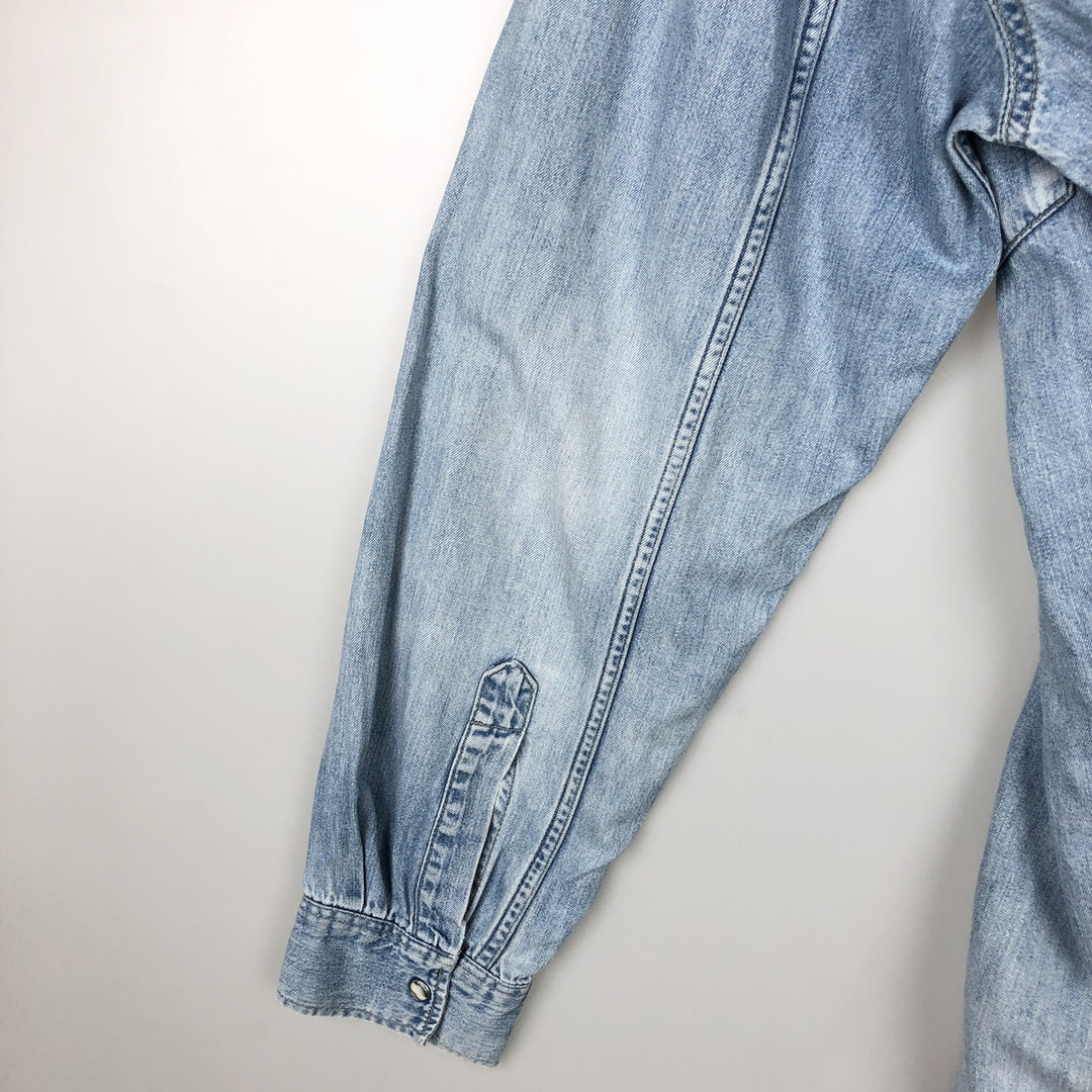 Levi's Long-Sleeve Denim Western Shirt, Men's Size XL (approx.) unclear Blue type light blue Vintage Second Hand