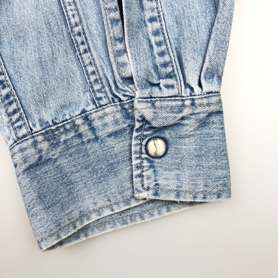 Levi's Long-Sleeve Denim Western Shirt, Men's Size XL (approx.) unclear Blue type light blue Vintage Second Hand