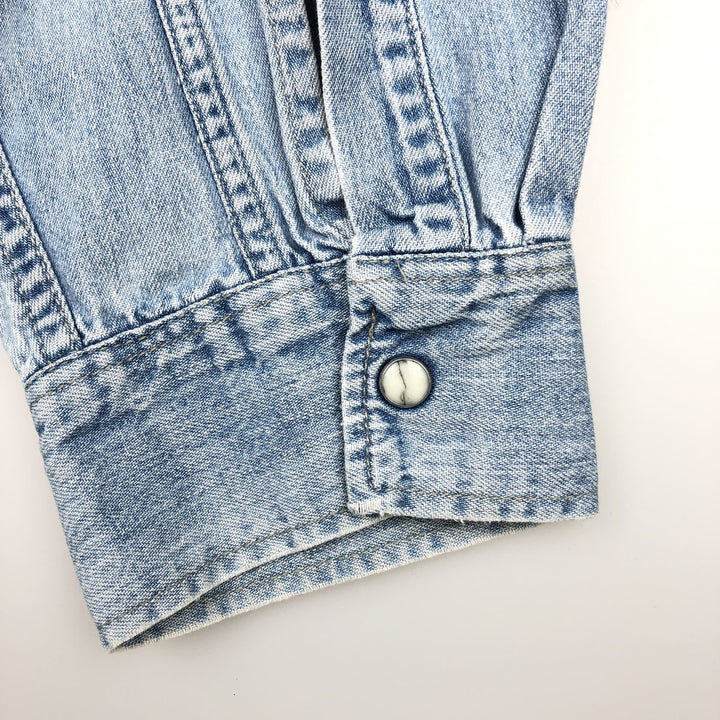 Levi's Long-Sleeve Denim Western Shirt, Men's Size XL (approx.) unclear Blue type light blue Vintage Second Hand