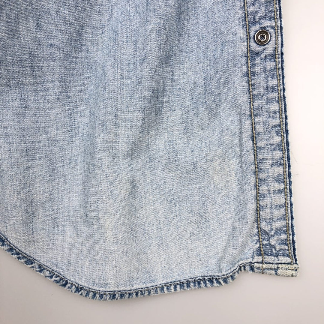 Levi's Long-Sleeve Denim Western Shirt, Men's Size XL (approx.) unclear Blue type light blue Vintage Second Hand