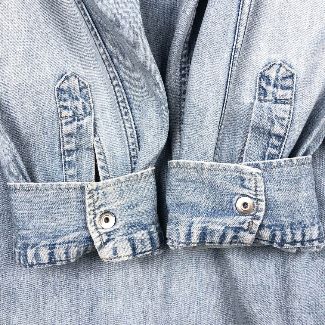 Levi's Long-Sleeve Denim Western Shirt, Men's Size XL (approx.) unclear Blue type light blue Vintage Second Hand