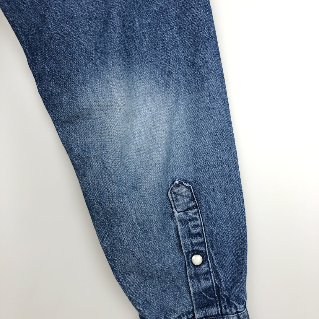 Levi's Long-Sleeve Denim Western Shirt, Men's Size XL (approx.) unclear blue type Vintage Second Hand