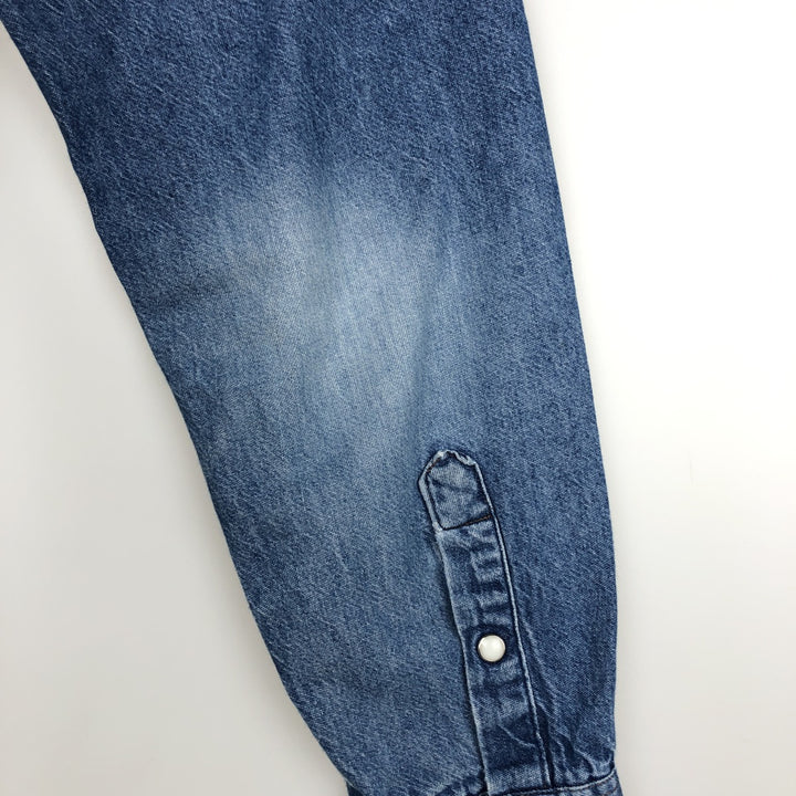 Levi's Long-Sleeve Denim Western Shirt, Men's Size XL (approx.) unclear blue type Vintage Second Hand