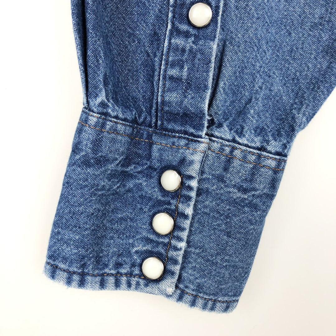 Levi's Long-Sleeve Denim Western Shirt, Men's Size XL (approx.) unclear blue type Vintage Second Hand