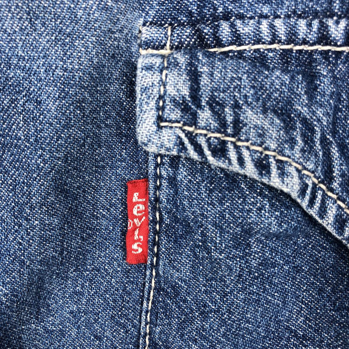 Levi's Long-Sleeve Denim Western Shirt, Men's Size L (approx.) unclear blue type Vintage Second Hand