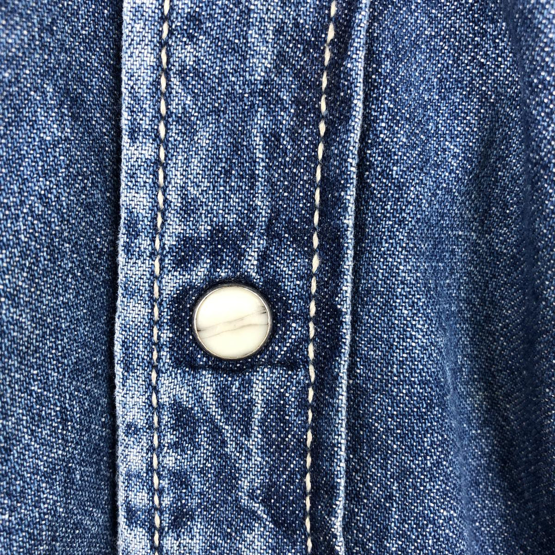 Levi's Long-Sleeve Denim Western Shirt, Men's Size L (approx.) unclear blue type Vintage Second Hand
