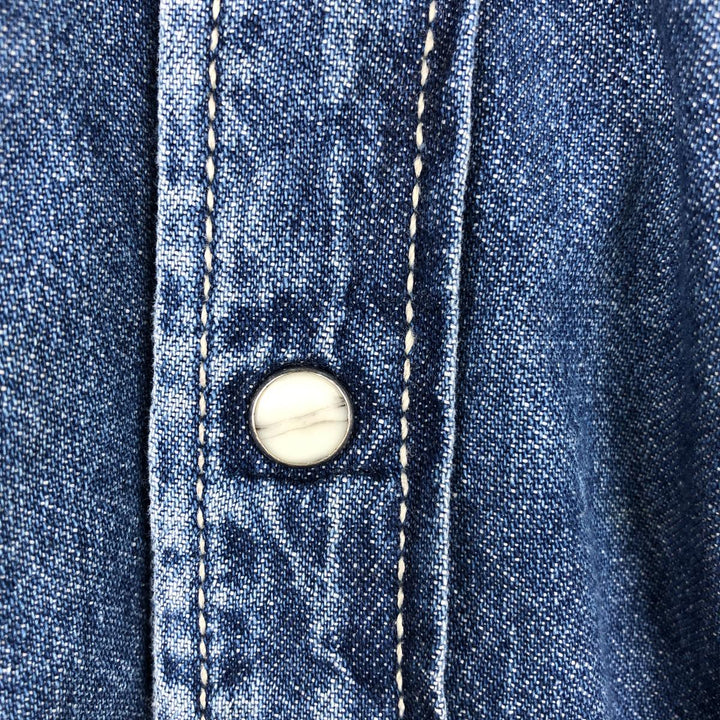 Levi's Long-Sleeve Denim Western Shirt, Men's Size L (approx.) unclear blue type Vintage Second Hand