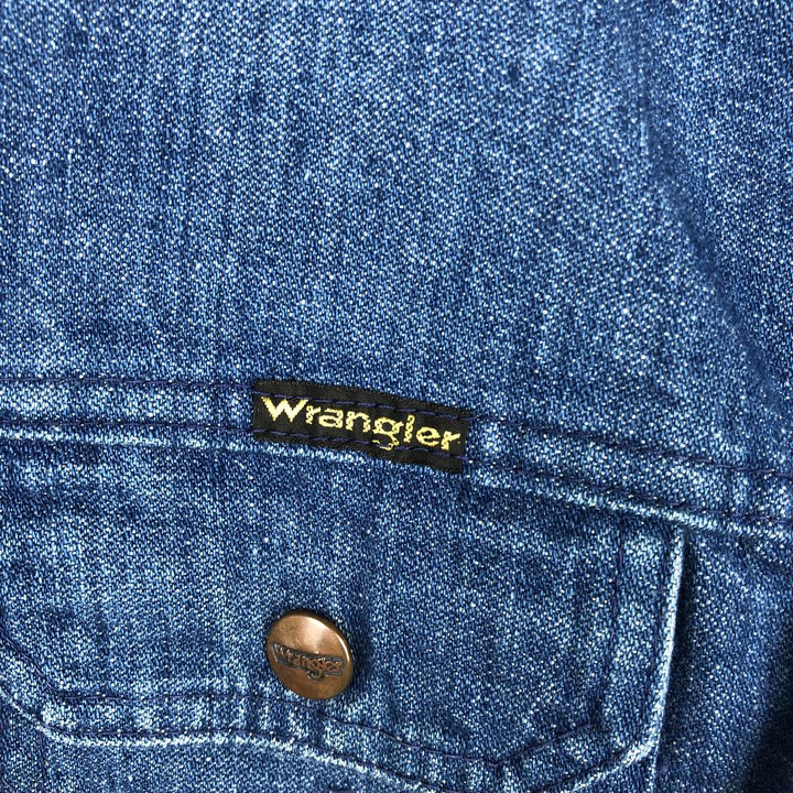 Wrangler long-sleeved denim shirt, made in France, men's size L (approx.) unclear blue type Vintage Second Hand