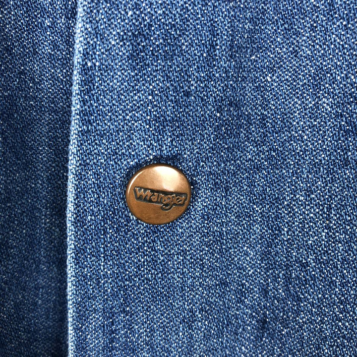 Wrangler long-sleeved denim shirt, made in France, men's size L (approx.) unclear blue type Vintage Second Hand