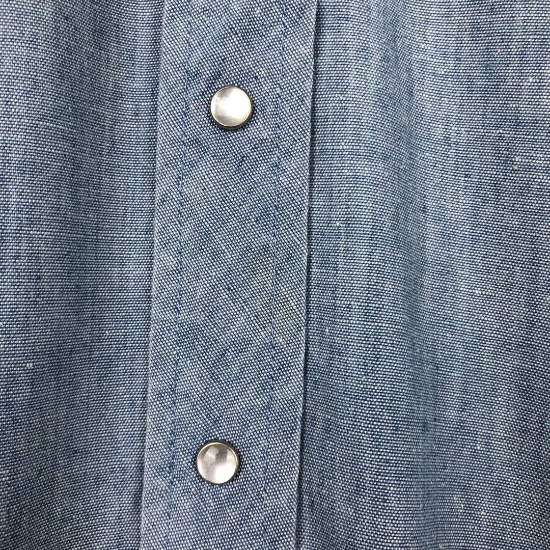 Sears ROUGHSHOD Long-Sleeve Denim Western Shirt, Men's Size L (approx.) unclear Blue type light blue Vintage Second Hand