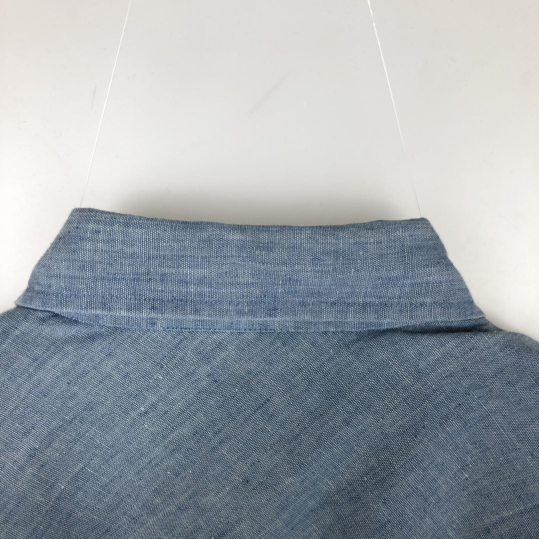 Sears ROUGHSHOD Long-Sleeve Denim Western Shirt, Men's Size L (approx.) unclear Blue type light blue Vintage Second Hand