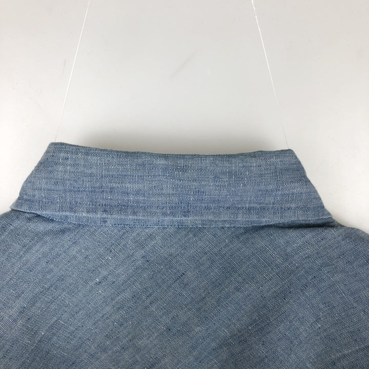 Sears ROUGHSHOD Long-Sleeve Denim Western Shirt, Men's Size L (approx.) unclear Blue type light blue Vintage Second Hand
