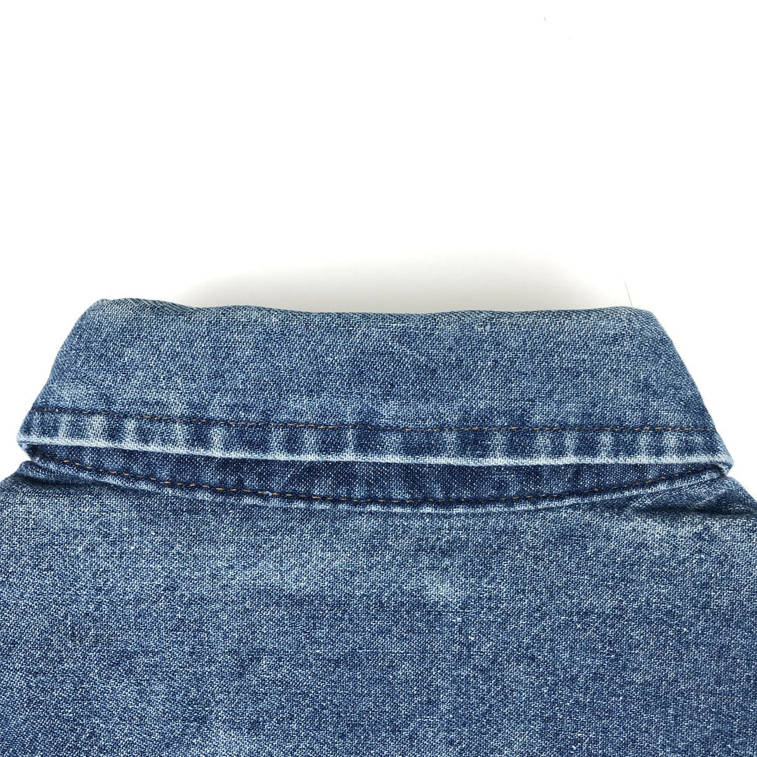 Wrangler Long Sleeve Denim Western Shirt, Men's Size Medium unclear blue type Vintage Second Hand