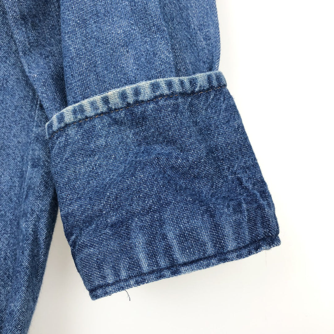 Wrangler Long Sleeve Denim Western Shirt, Men's Size Medium unclear blue type Vintage Second Hand