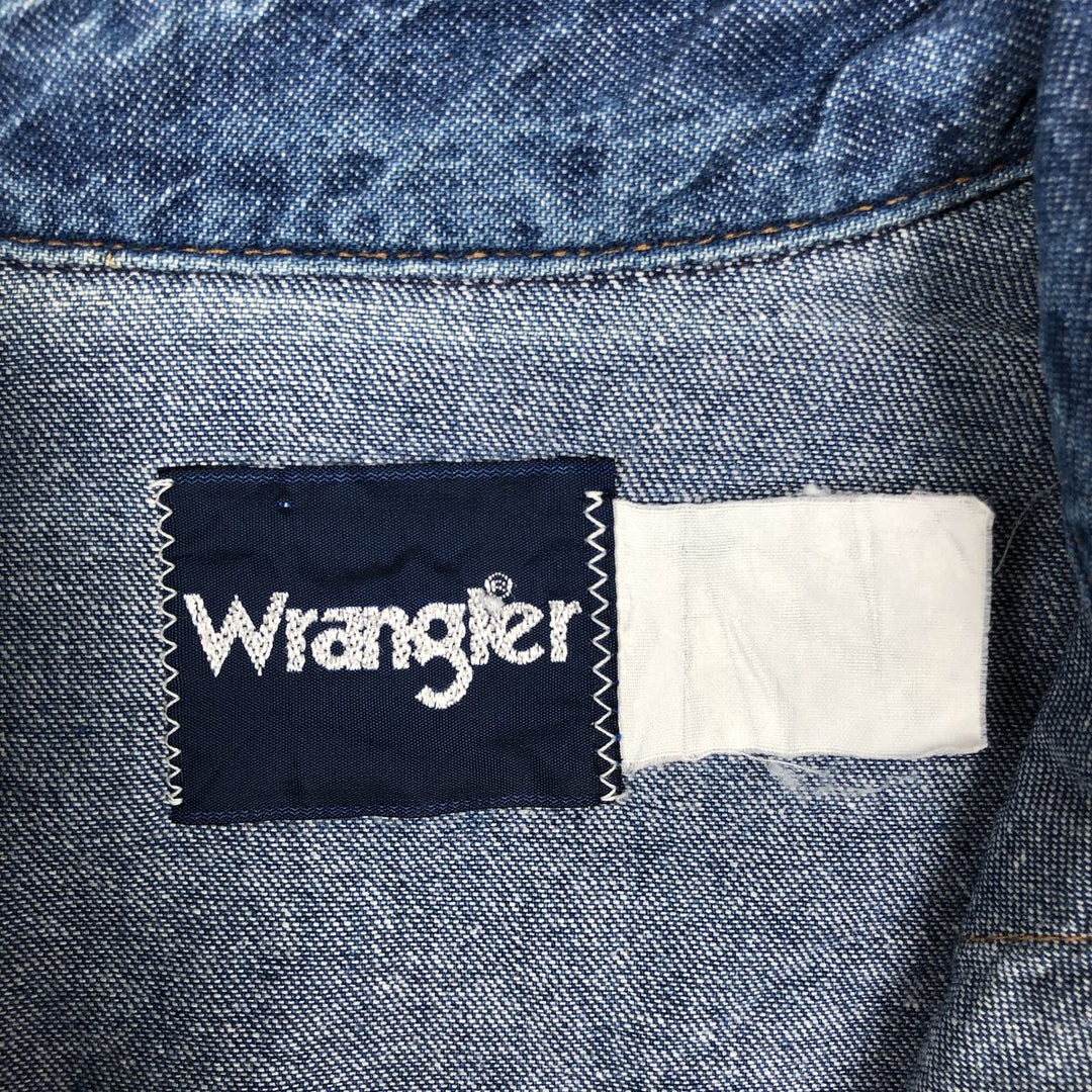 Wrangler Long Sleeve Denim Western Shirt, Men's Size L unclear blue type Vintage Second Hand