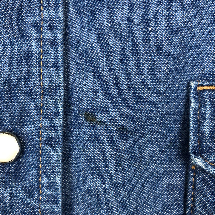 Wrangler Long Sleeve Denim Western Shirt, Men's Size L unclear blue type Vintage Second Hand