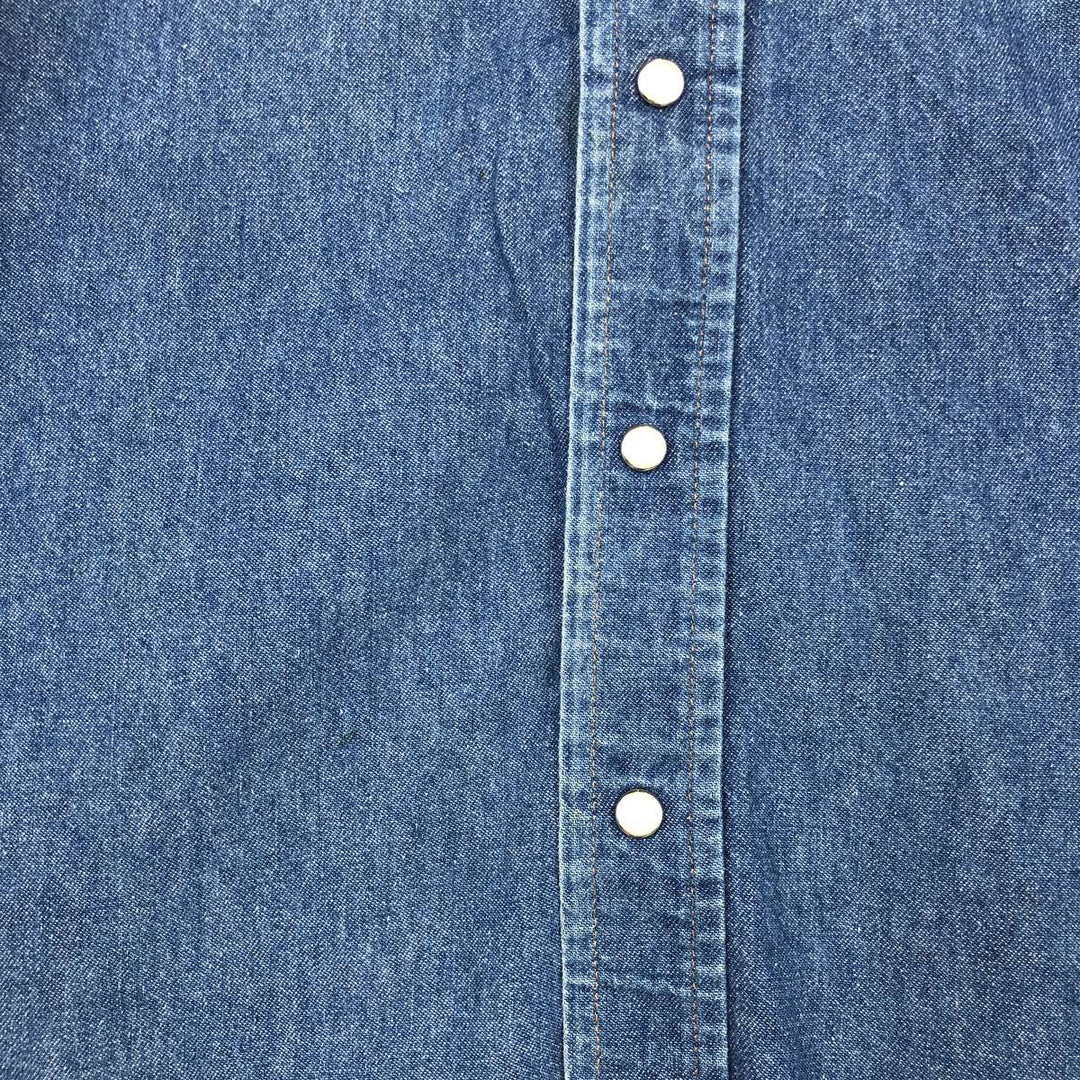 Wrangler Long Sleeve Denim Western Shirt, Men's Size L unclear blue type Vintage Second Hand