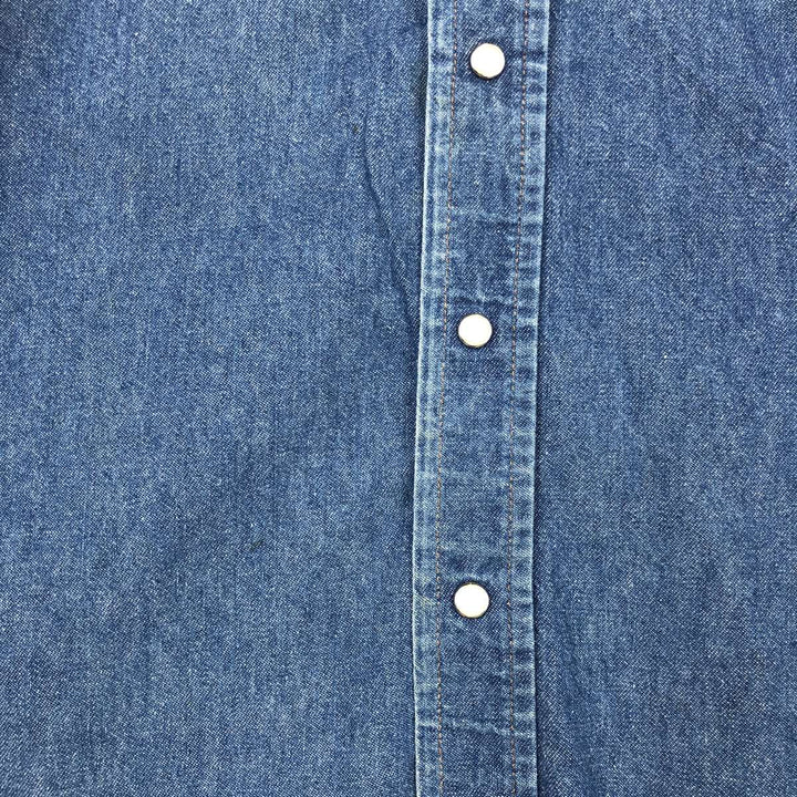 Wrangler Long Sleeve Denim Western Shirt, Men's Size L unclear blue type Vintage Second Hand