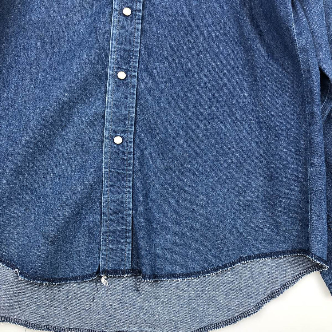 Wrangler Long Sleeve Denim Western Shirt, Men's Size L unclear blue type Vintage Second Hand
