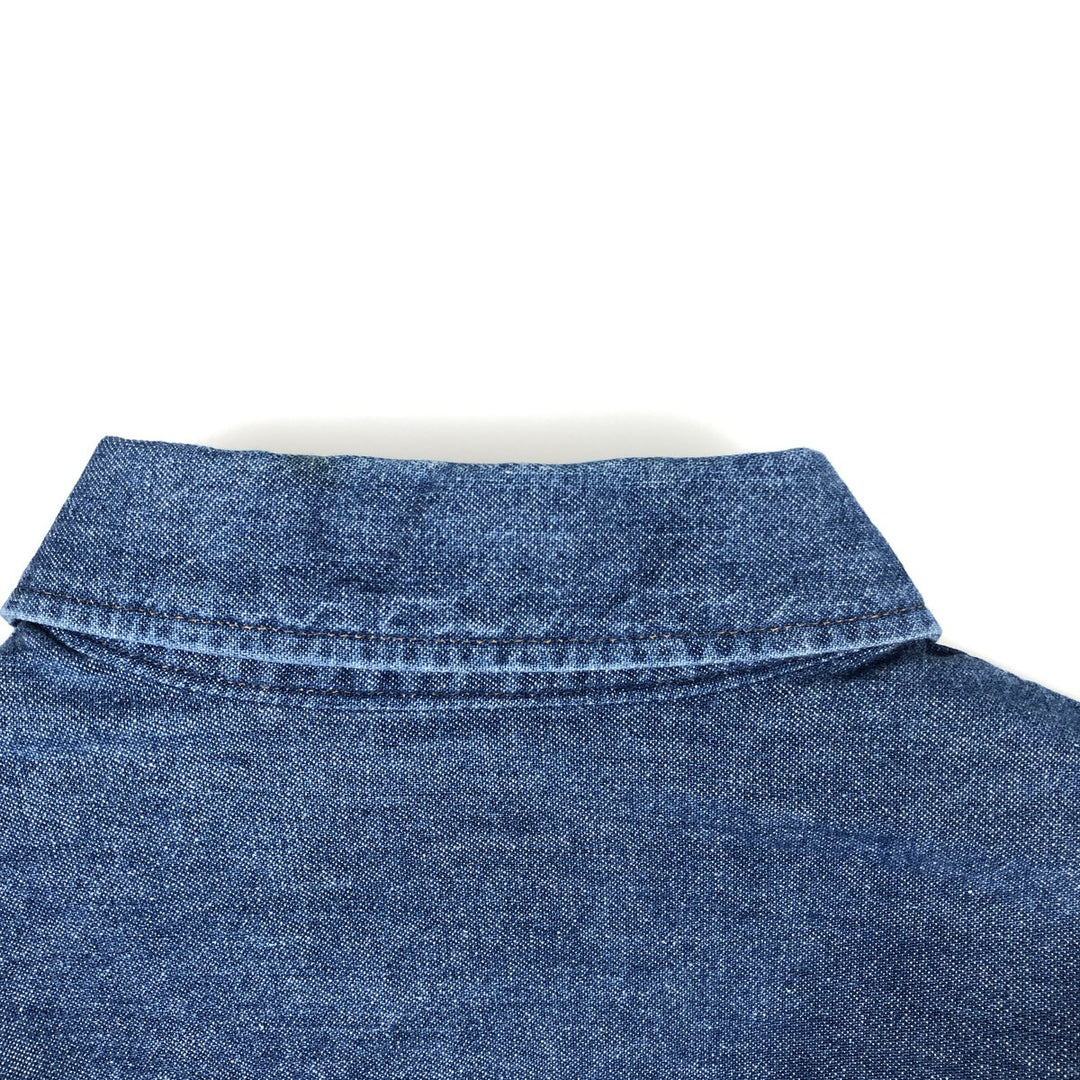 Wrangler Long Sleeve Denim Western Shirt, Men's Size L unclear blue type Vintage Second Hand