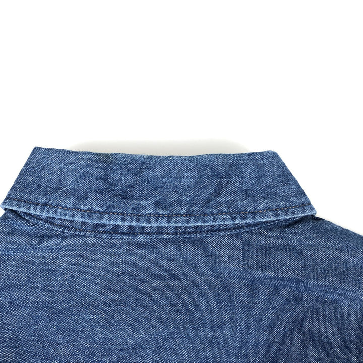 Wrangler Long Sleeve Denim Western Shirt, Men's Size L unclear blue type Vintage Second Hand