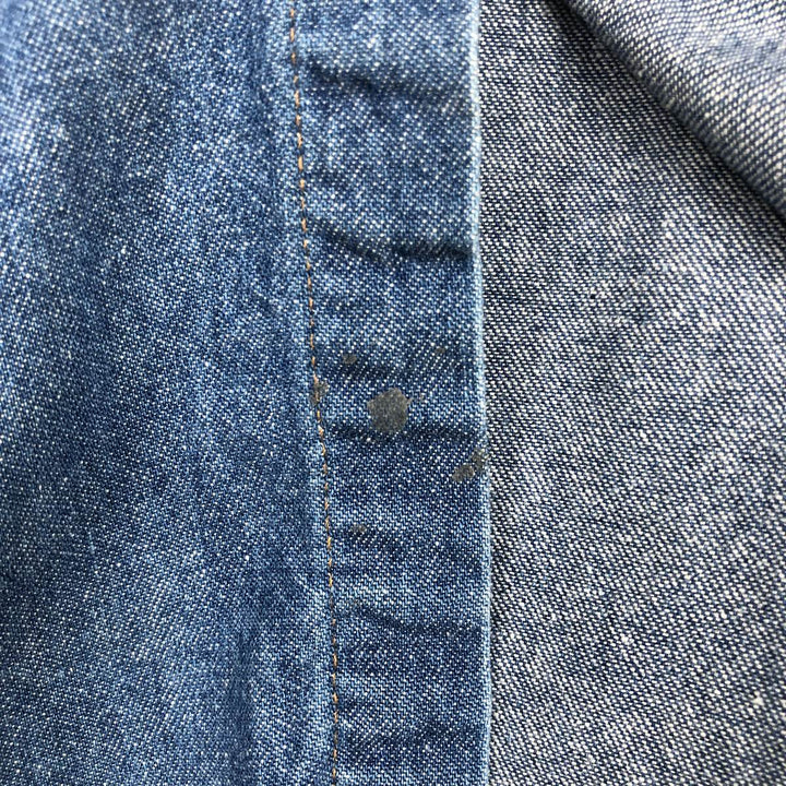 Wrangler Long Sleeve Denim Western Shirt, Men's Size L unclear blue type Vintage Second Hand