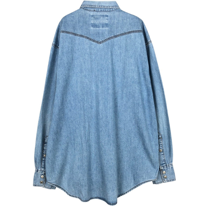 Levi's Silver Tab Long-Sleeve Denim Western Shirt, Men's Size XL (approx.) unclear Blue type light blue Vintage Second Hand