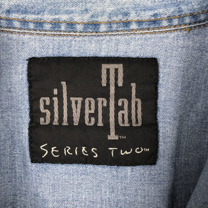 Levi's Silver Tab Long-Sleeve Denim Western Shirt, Men's Size XL (approx.) unclear Blue type light blue Vintage Second Hand