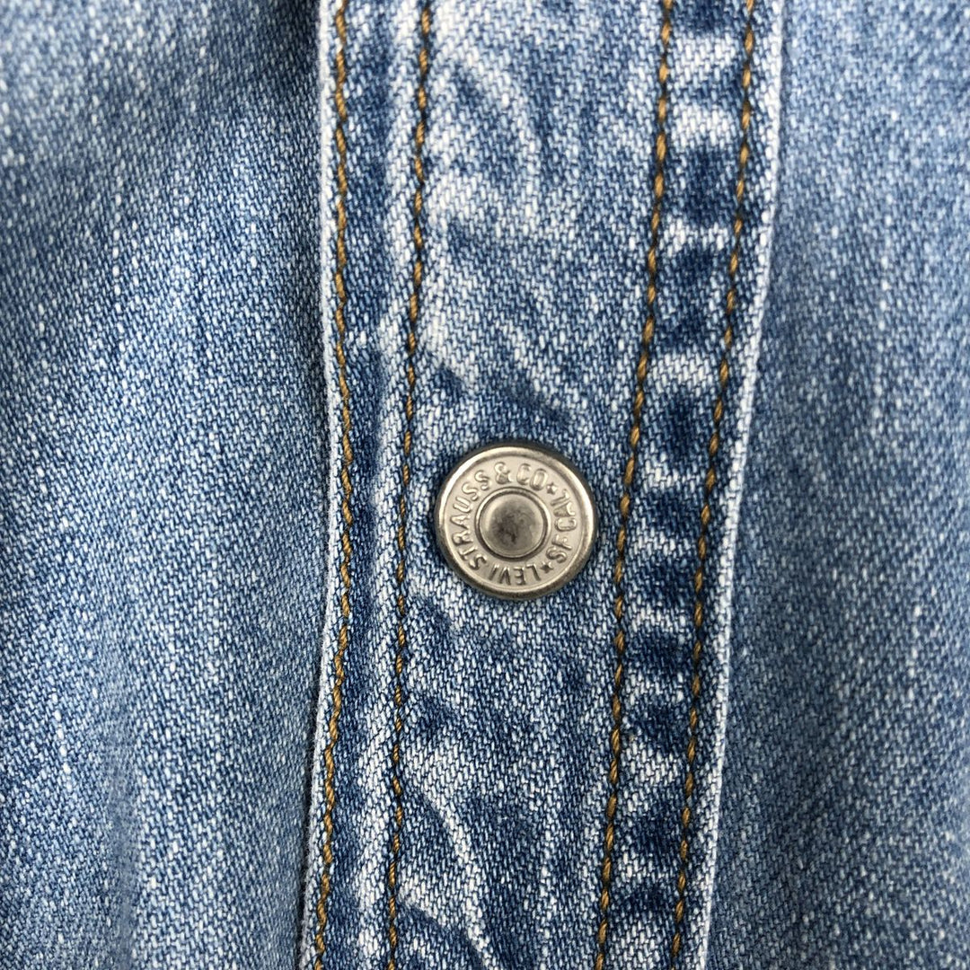 Levi's Silver Tab Long-Sleeve Denim Western Shirt, Men's Size XL (approx.) unclear Blue type light blue Vintage Second Hand