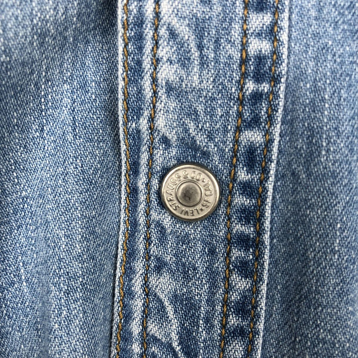Levi's Silver Tab Long-Sleeve Denim Western Shirt, Men's Size XL (approx.) unclear Blue type light blue Vintage Second Hand