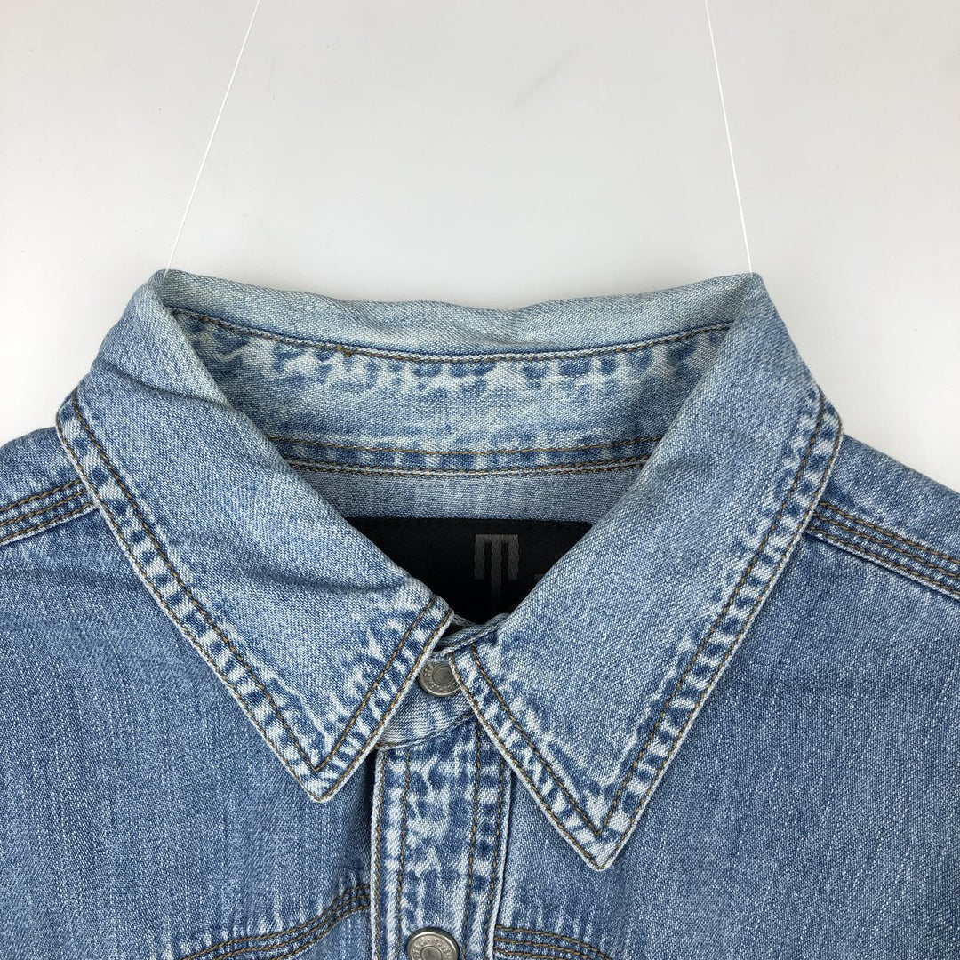 Levi's Silver Tab Long-Sleeve Denim Western Shirt, Men's Size XL (approx.) unclear Blue type light blue Vintage Second Hand