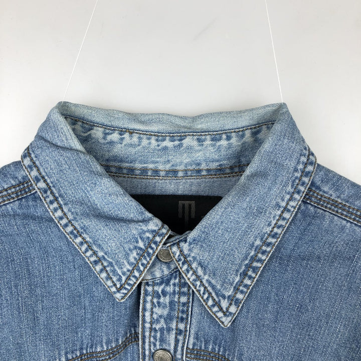 Levi's Silver Tab Long-Sleeve Denim Western Shirt, Men's Size XL (approx.) unclear Blue type light blue Vintage Second Hand