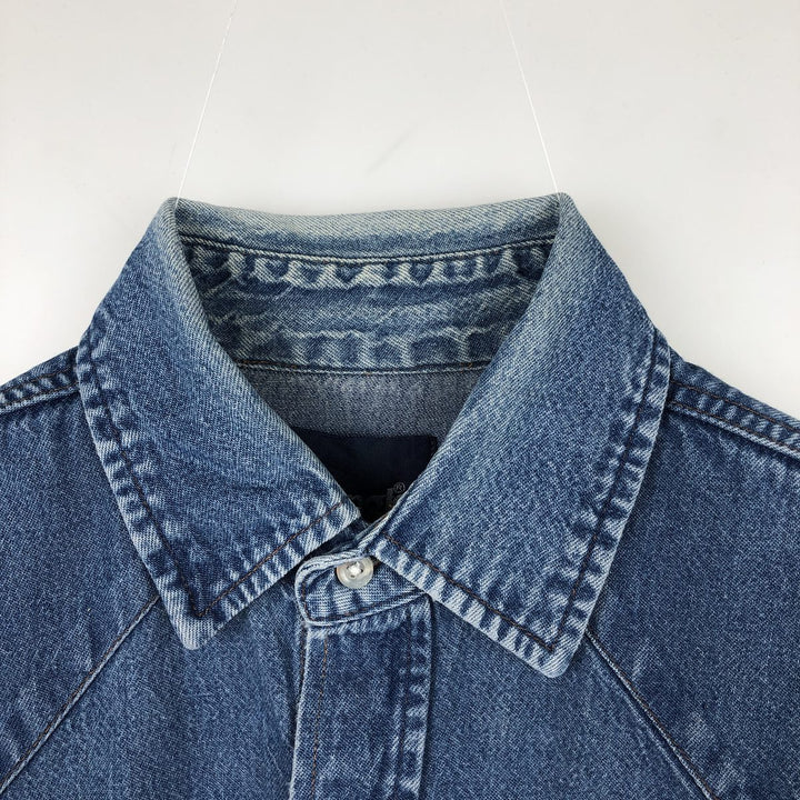 Wrangler Long Sleeve Denim Western Shirt, Men's Size Medium cotton blue type Vintage Second Hand