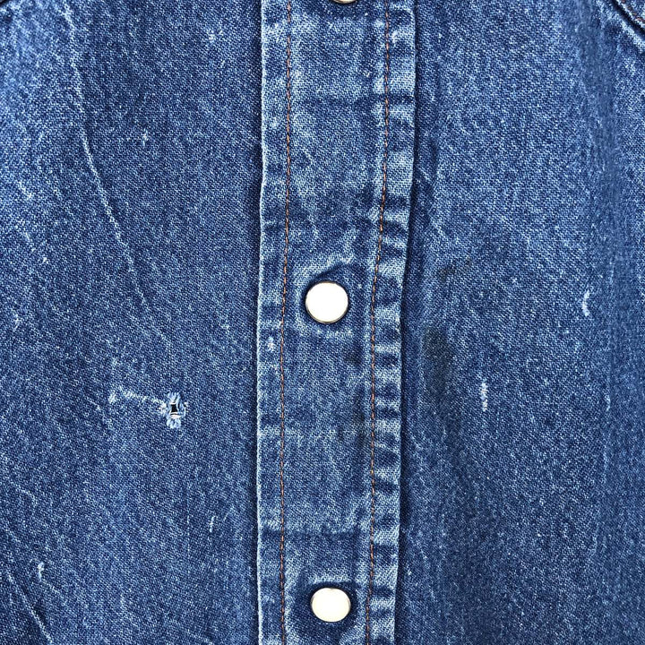 Wrangler Long Sleeve Denim Western Shirt, Men's XL cotton blue type Vintage Second Hand