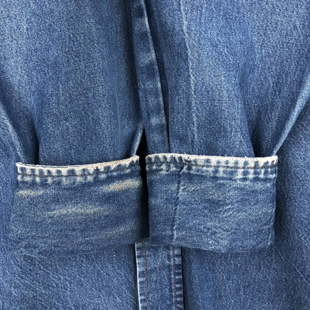 Wrangler Long Sleeve Denim Western Shirt, Men's XL cotton blue type Vintage Second Hand