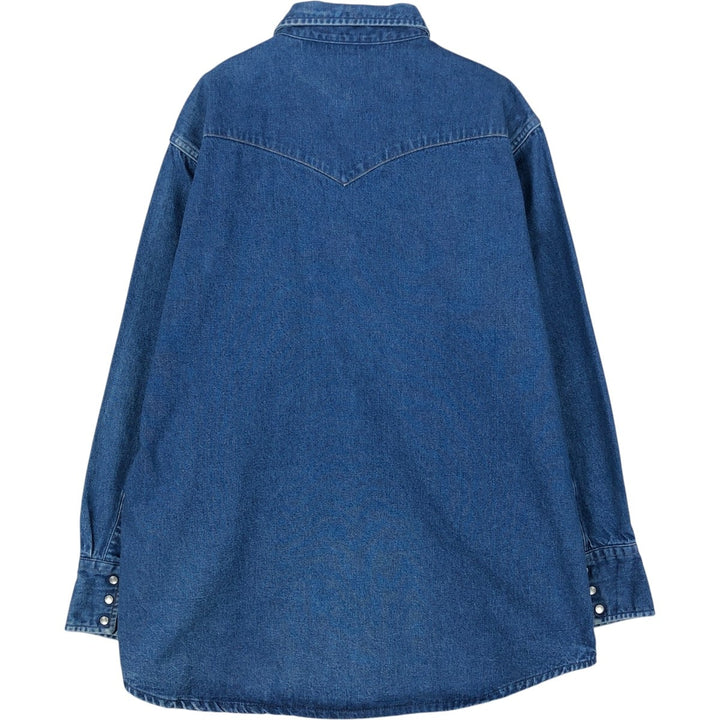 Carhartt Long-Sleeve Denim Western Shirt, Men's Size M (approx.) unclear blue type Vintage Second Hand