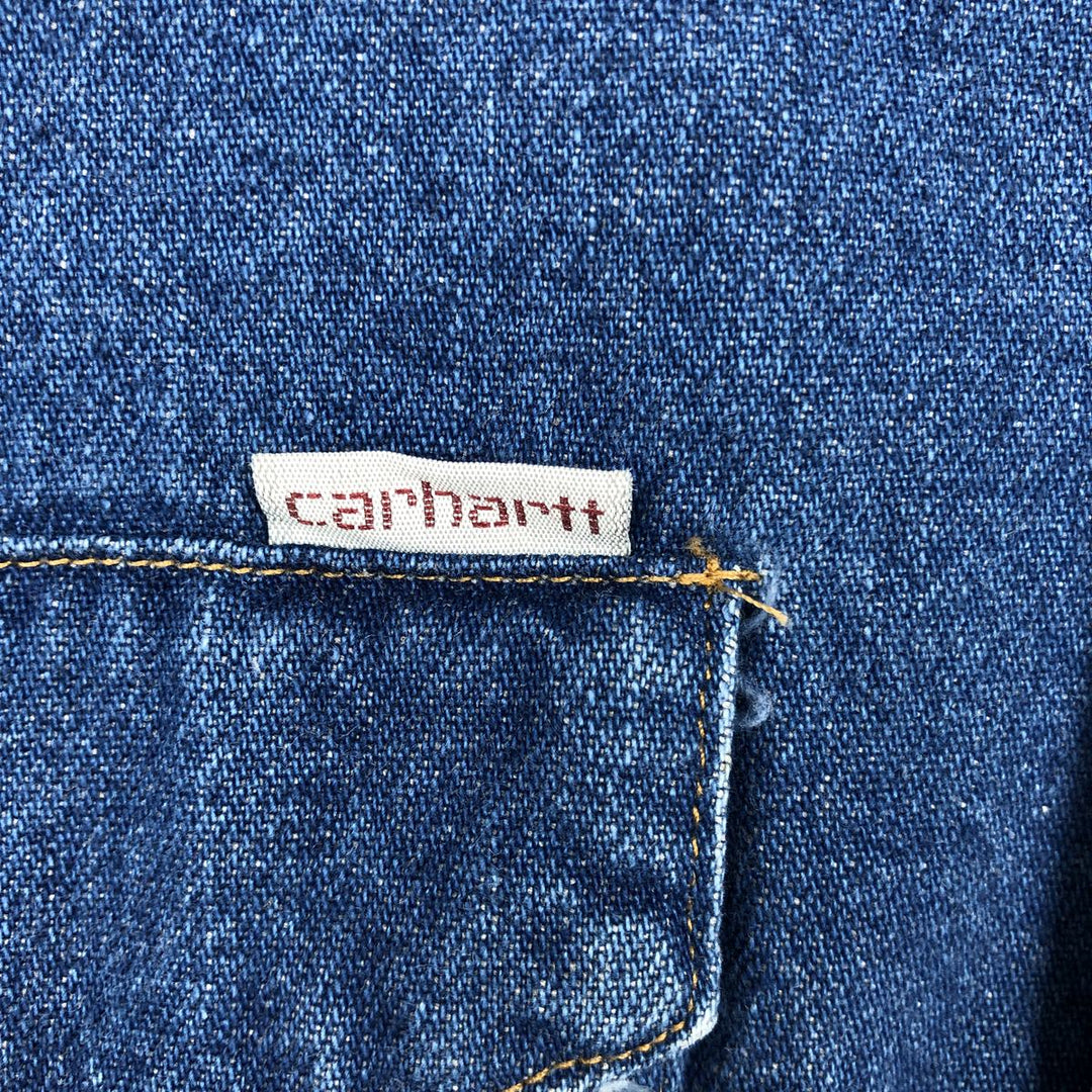 Carhartt Long-Sleeve Denim Western Shirt, Men's Size M (approx.) unclear blue type Vintage Second Hand