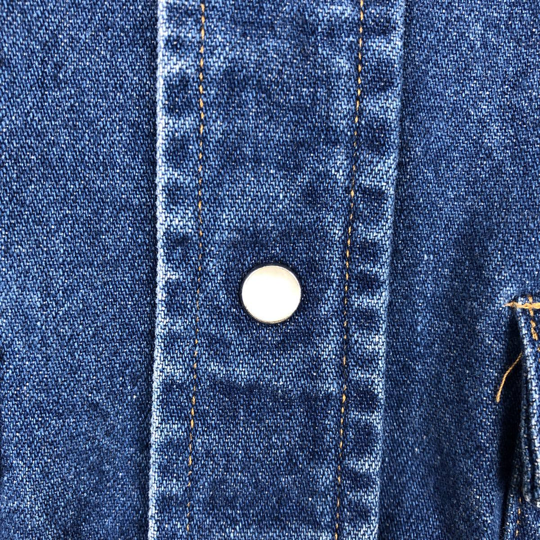 Carhartt Long-Sleeve Denim Western Shirt, Men's Size M (approx.) unclear blue type Vintage Second Hand