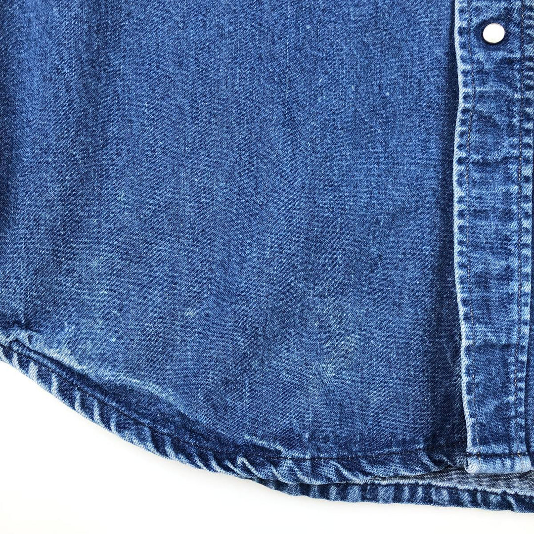 Carhartt Long-Sleeve Denim Western Shirt, Men's Size M (approx.) unclear blue type Vintage Second Hand