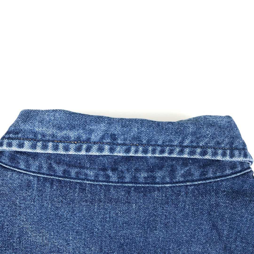 Carhartt Long-Sleeve Denim Western Shirt, Men's Size M (approx.) unclear blue type Vintage Second Hand