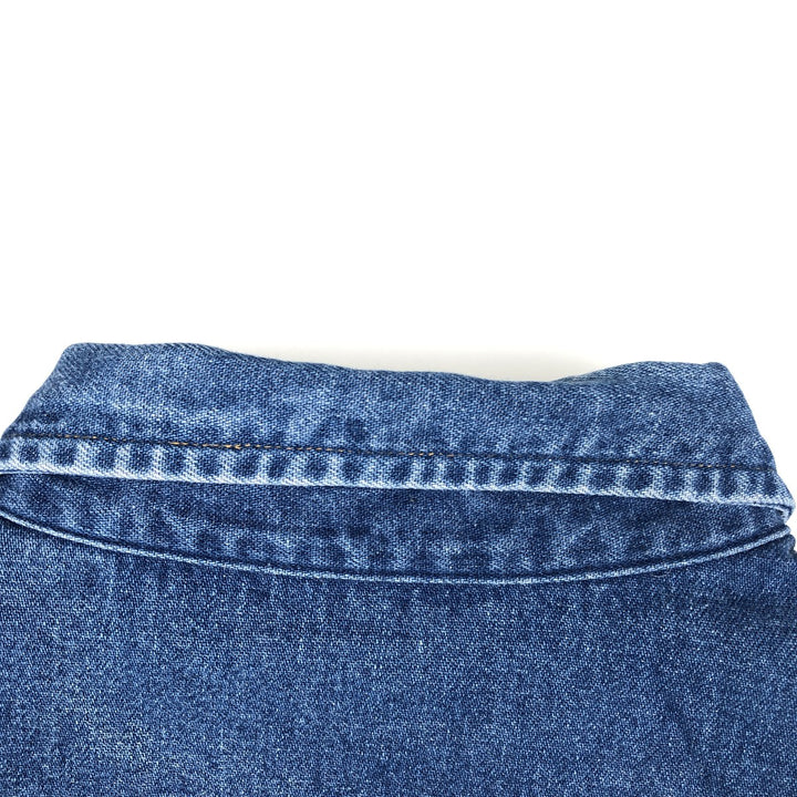 Carhartt Long-Sleeve Denim Western Shirt, Men's Size M (approx.) unclear blue type Vintage Second Hand