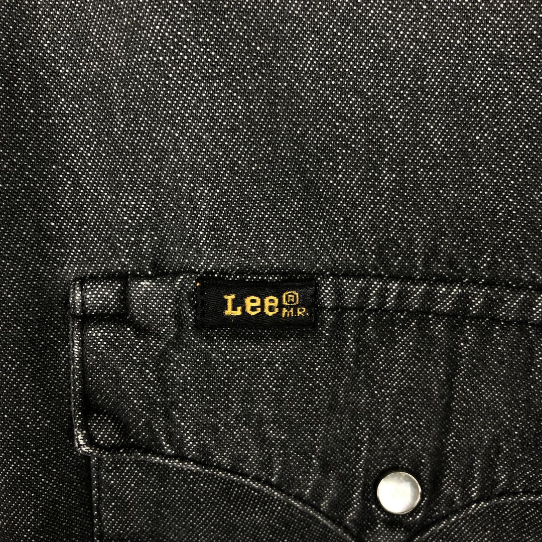 Lee Long-Sleeve Denim Western Shirt, Men's Size L (approx.) cotton Charcoal Vintage Second Hand
