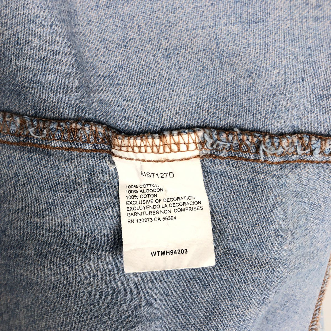 Wrangler Long Sleeve Denim Western Shirt, Men's XL cotton Blue type light blue Vintage Second Hand