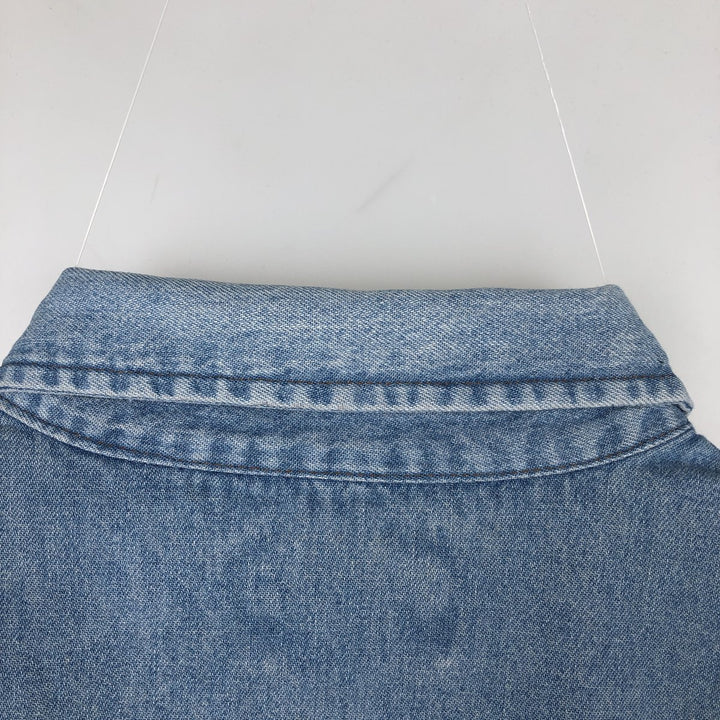 Wrangler Long Sleeve Denim Western Shirt, Men's XL cotton Blue type light blue Vintage Second Hand