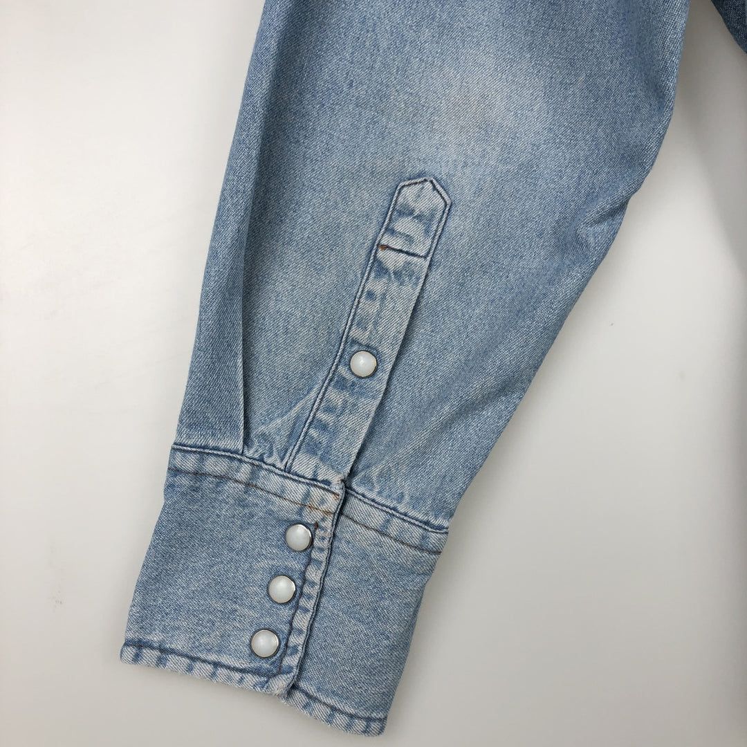 Wrangler Long Sleeve Denim Western Shirt, Men's XL cotton Blue type light blue Vintage Second Hand