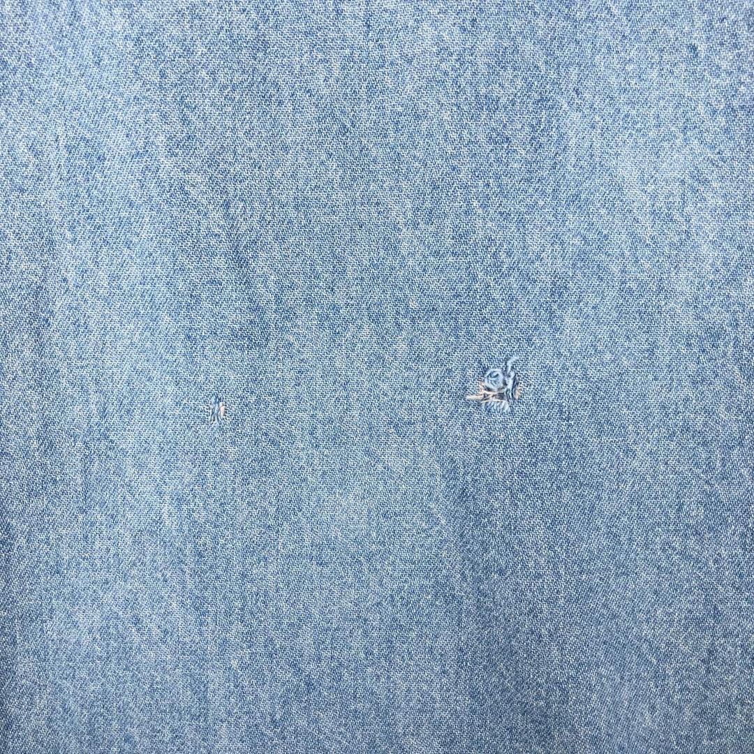 Wrangler Long Sleeve Denim Western Shirt, Men's XL cotton Blue type light blue Vintage Second Hand
