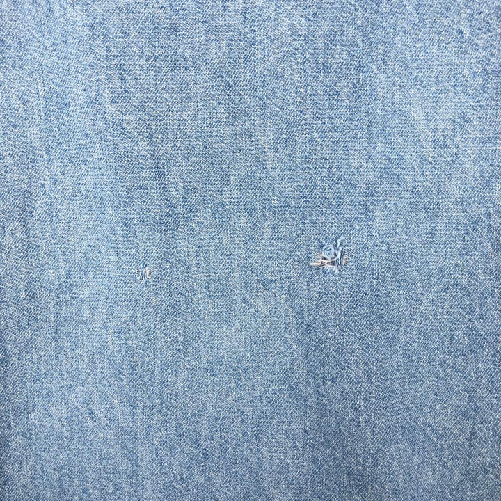 Wrangler Long Sleeve Denim Western Shirt, Men's XL cotton Blue type light blue Vintage Second Hand
