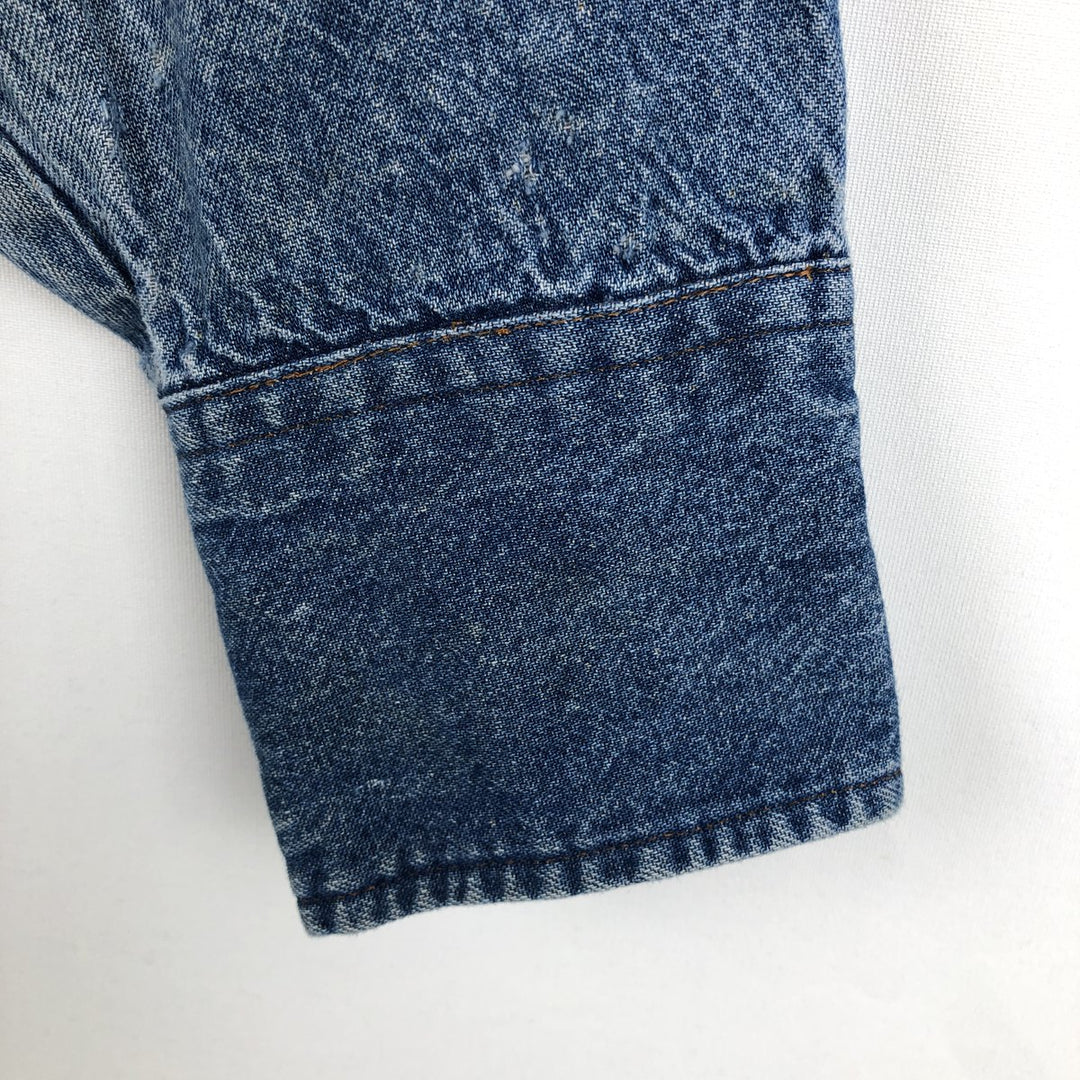 Vintage 90'S Wrangler Long Sleeve Denim Western Shirt, Men's Size XL cotton navy blue type Vintage Second Hand