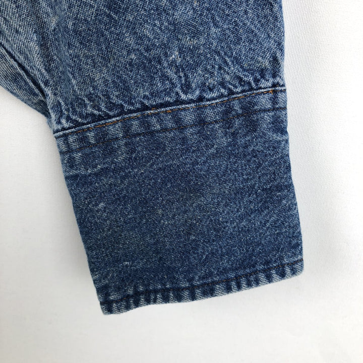 Vintage 90'S Wrangler Long Sleeve Denim Western Shirt, Men's Size XL cotton navy blue type Vintage Second Hand