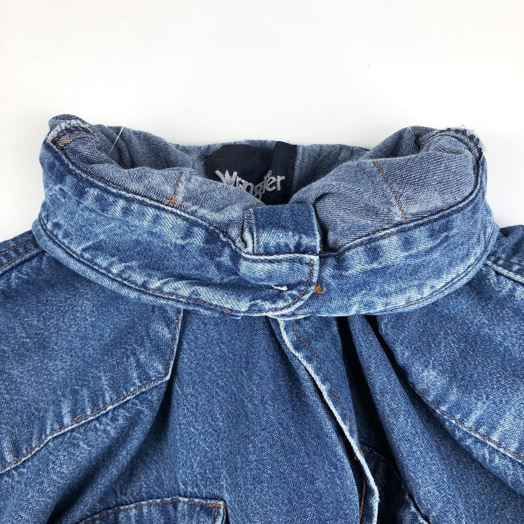 Vintage 90'S Wrangler Long Sleeve Denim Western Shirt, Men's Size XL cotton navy blue type Vintage Second Hand